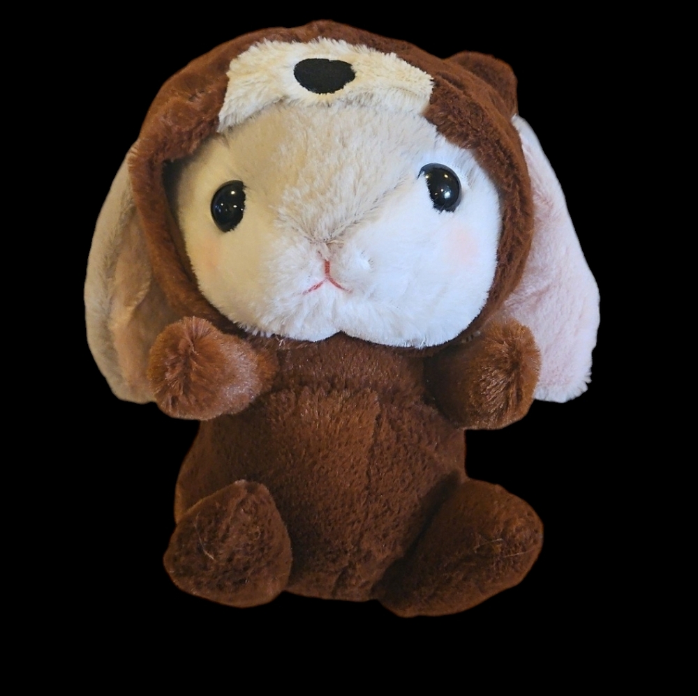 Pote Usa Loppy Yurugurumi Forest Bunny Plush 11in Dark Brown NWT